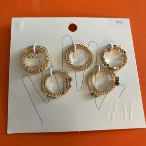 H & M Ring Set Size M/L New w Tags   10 Rings
